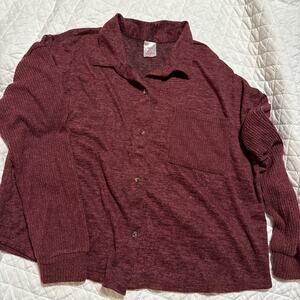 NOBO Women’s Button Up Collared Long Sleeve Plum Shirt Xxl